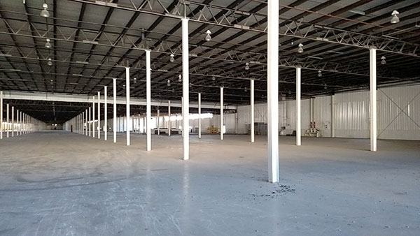 Watehouse interiors shows well spaced support columns